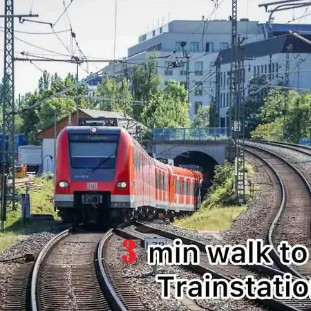 Ruhige, Helle Gartenwohnung, 3 Minuten Zur Bahn, 40 Minuten Zum Oktoberfest, 65 Qm Apartment *